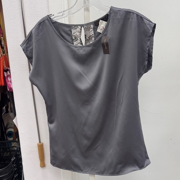 The Limited Charcoal Satin Blouse Size XS NWT - Picture 1 of 2